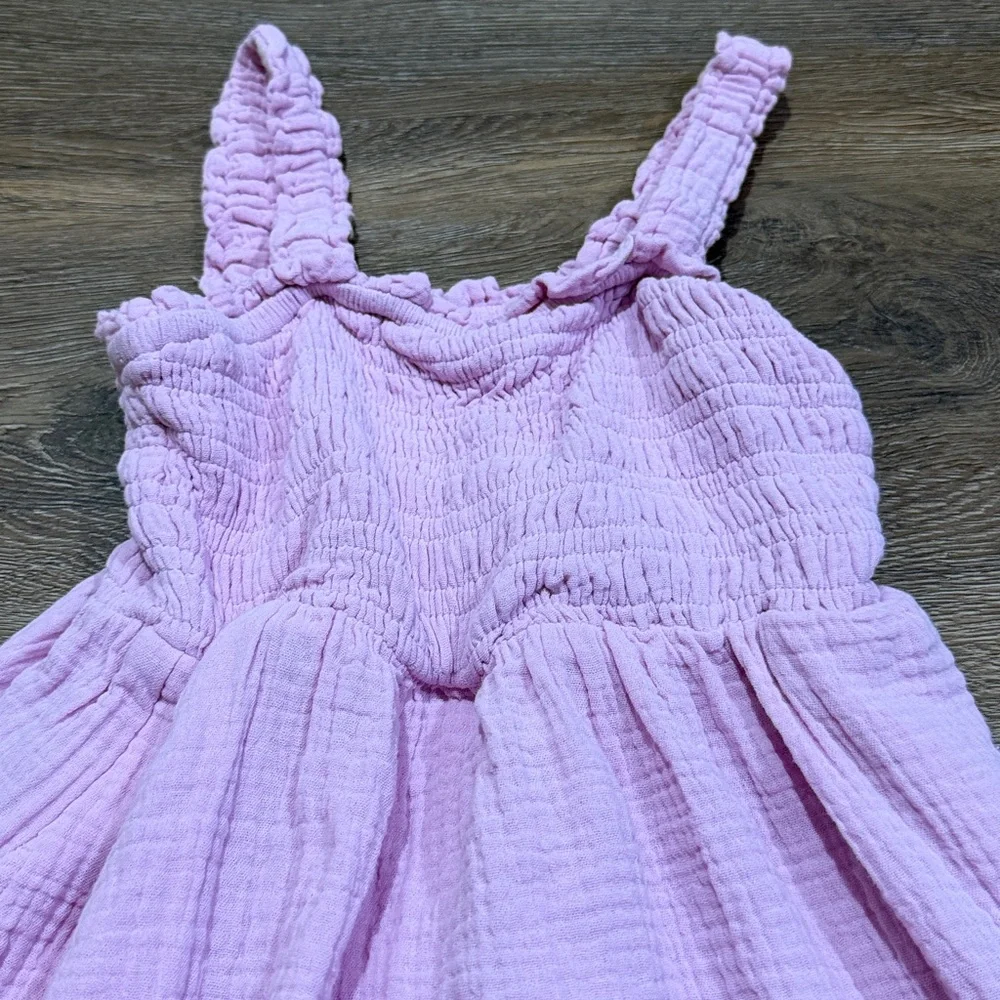 Hello Franki Smocked Pink Ruffled Kids Dress - Picture 3 of 7